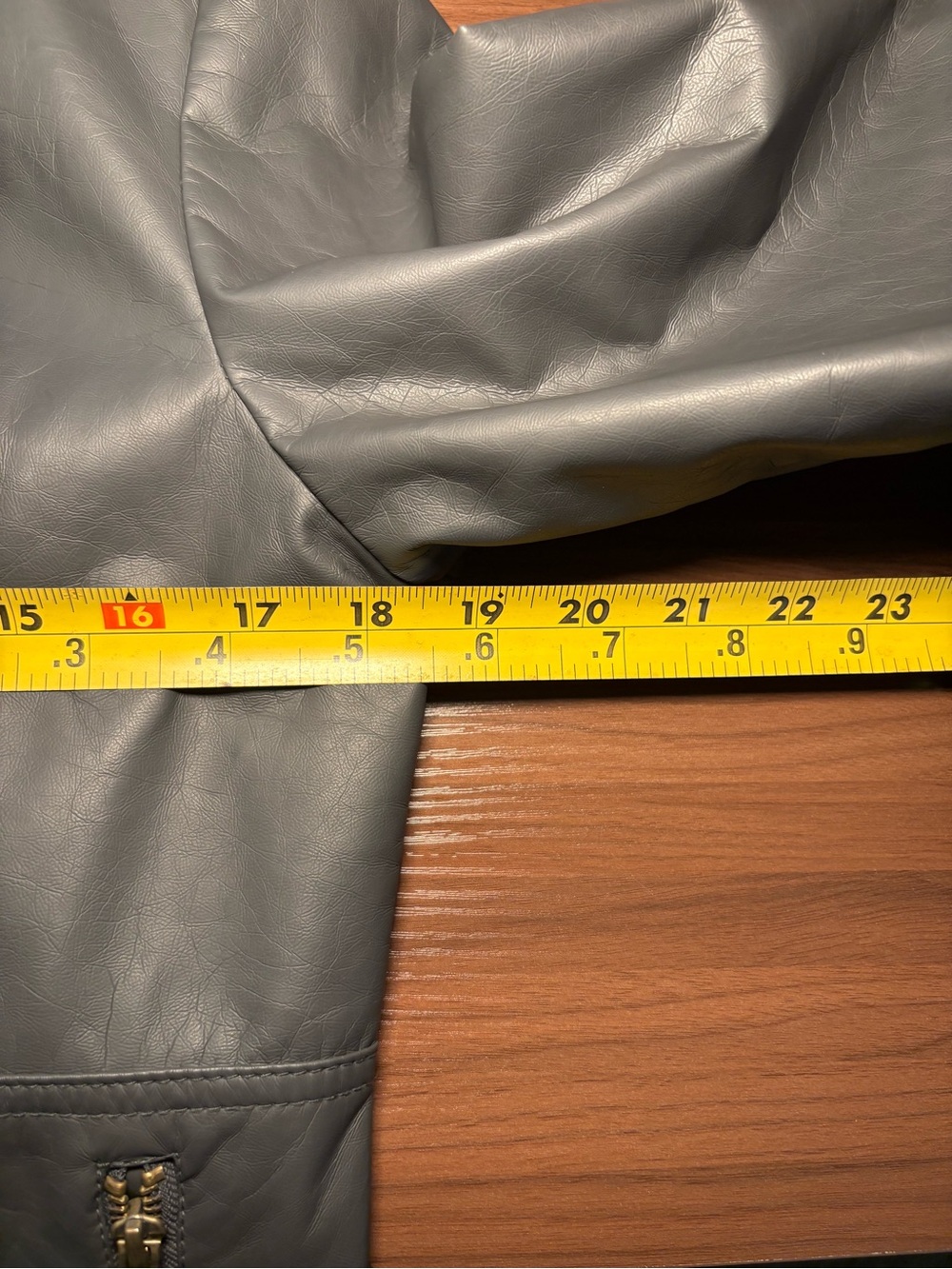 Faded Glory Black Faux Leather Moto Jacket Zip Pockets Women’s Edgy - Picture 12 of 13